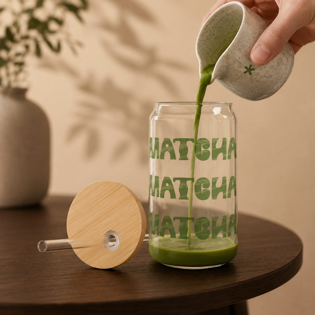 💚🍵 Sipperglas „Sage Matcha“