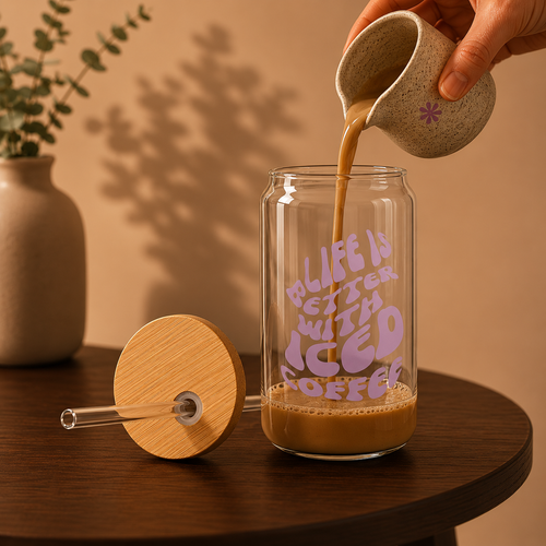 🧊 Sipperglas „Iced Coffee Club“