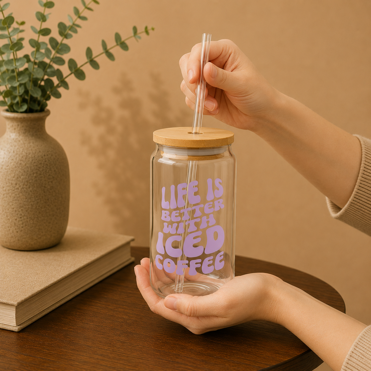 🧊 Sipperglas „Iced Coffee Club“