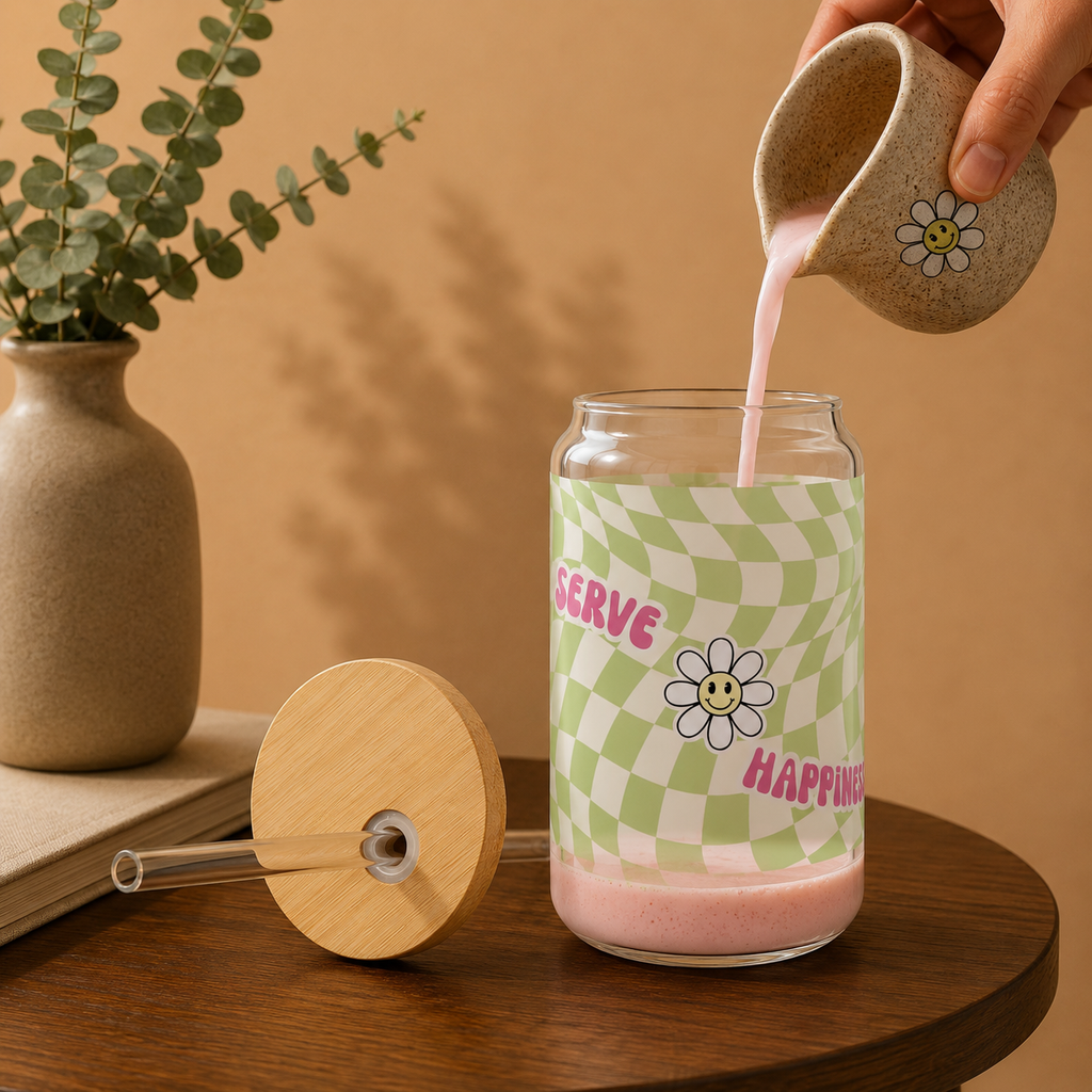 🌿 Sipperglas „Deserve Happiness“