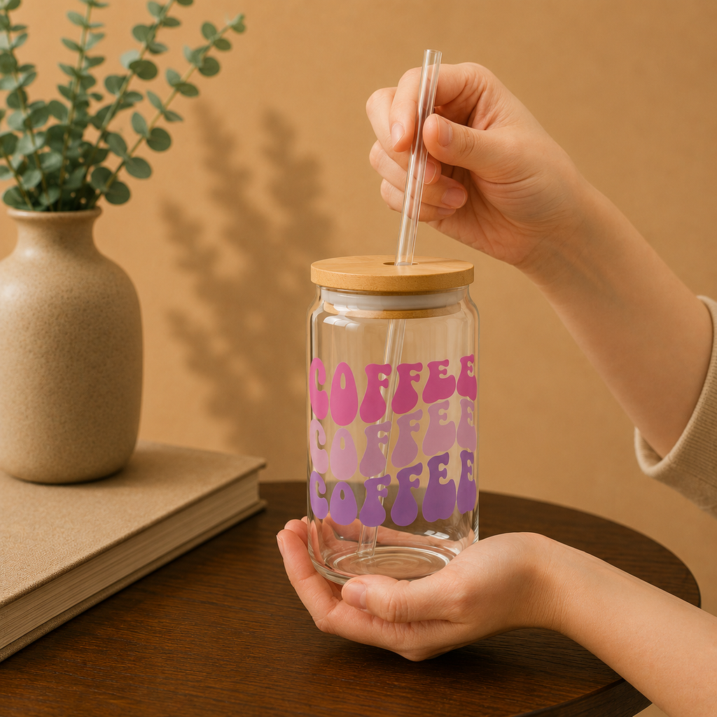 💗☕ Sipperglas „Blush Coffee“
