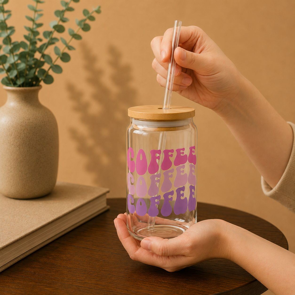 💗☕ Sipperglas „Blush Coffee“