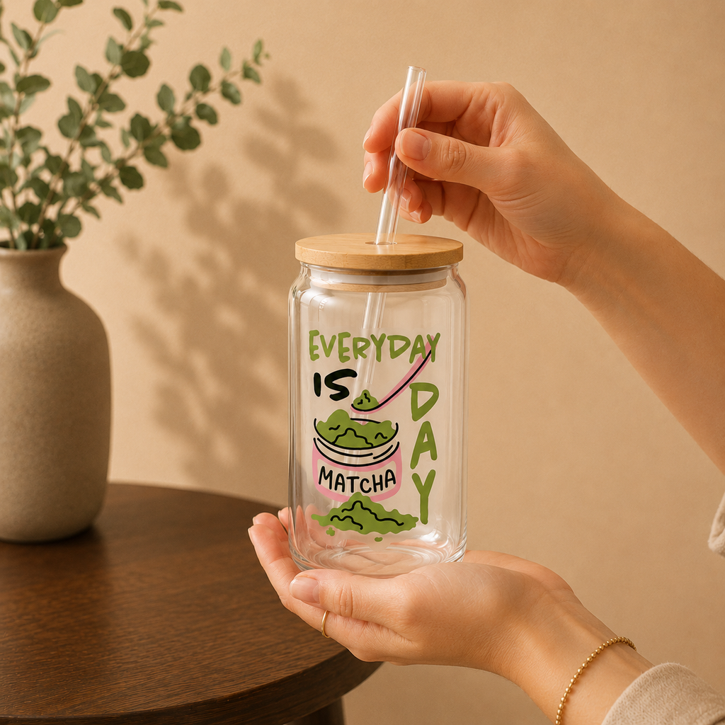 🍵 Sipperglas „Daily Matcha“